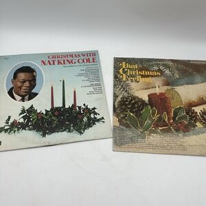 Lot Of 2 Christmas Records Christmas With Nate Cole & That Christmas Feeling